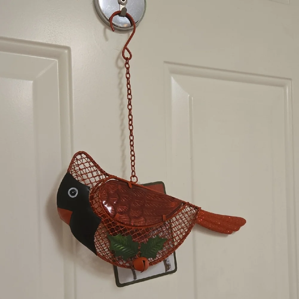 Red and Black Bird Feeder